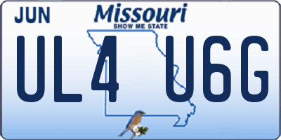 MO license plate UL4U6G