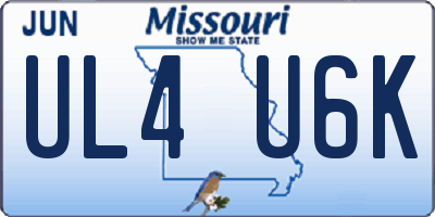 MO license plate UL4U6K