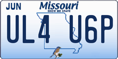 MO license plate UL4U6P