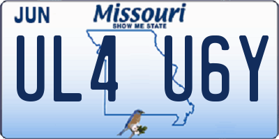 MO license plate UL4U6Y
