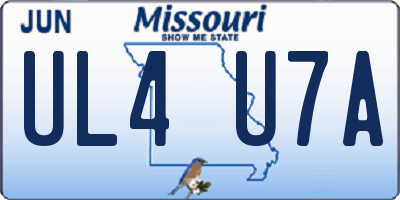 MO license plate UL4U7A