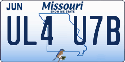 MO license plate UL4U7B