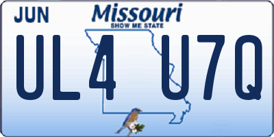 MO license plate UL4U7Q