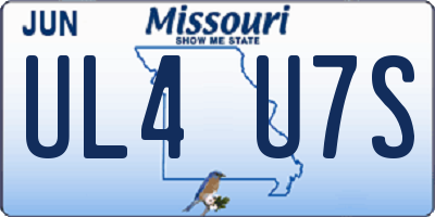 MO license plate UL4U7S