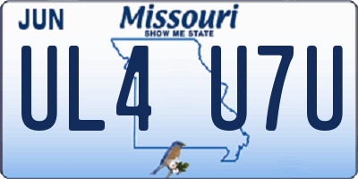 MO license plate UL4U7U