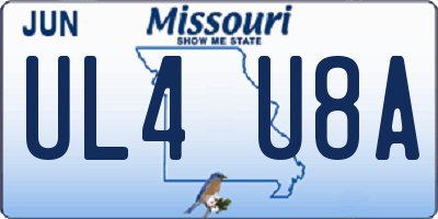 MO license plate UL4U8A