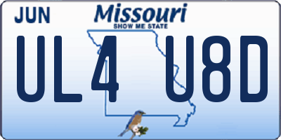 MO license plate UL4U8D
