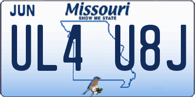 MO license plate UL4U8J