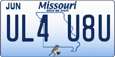 MO license plate UL4U8U
