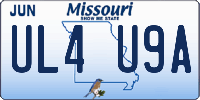 MO license plate UL4U9A