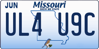MO license plate UL4U9C