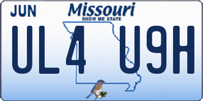 MO license plate UL4U9H