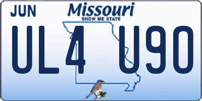 MO license plate UL4U9O
