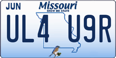 MO license plate UL4U9R