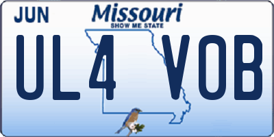 MO license plate UL4V0B