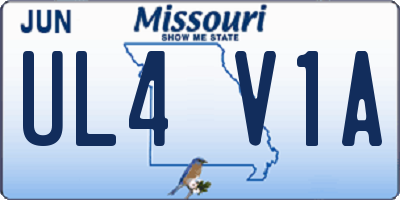 MO license plate UL4V1A