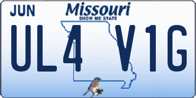 MO license plate UL4V1G