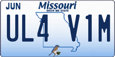 MO license plate UL4V1M
