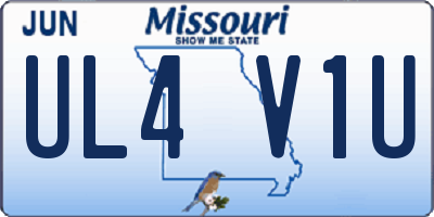 MO license plate UL4V1U