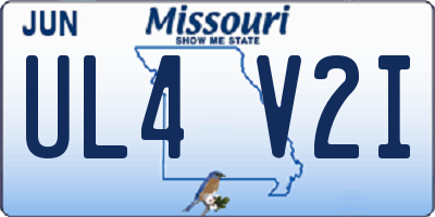 MO license plate UL4V2I