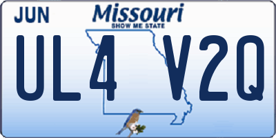 MO license plate UL4V2Q