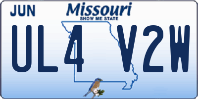 MO license plate UL4V2W