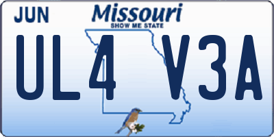 MO license plate UL4V3A