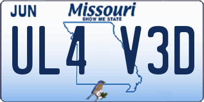 MO license plate UL4V3D