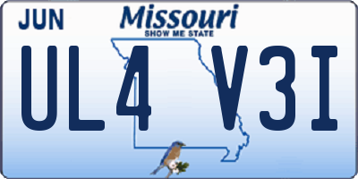 MO license plate UL4V3I