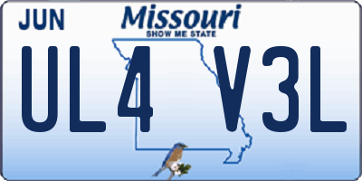 MO license plate UL4V3L