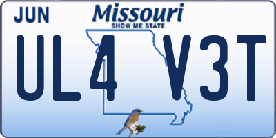 MO license plate UL4V3T