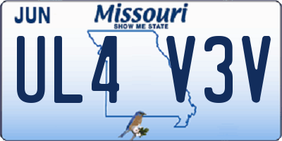 MO license plate UL4V3V