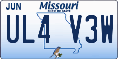MO license plate UL4V3W