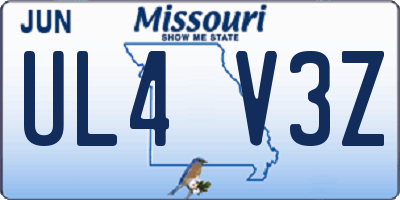 MO license plate UL4V3Z