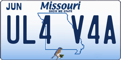 MO license plate UL4V4A