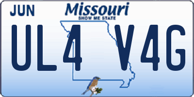 MO license plate UL4V4G