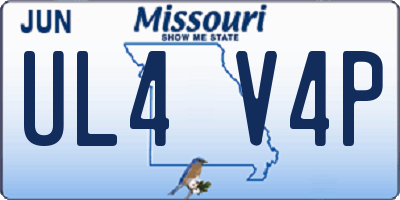 MO license plate UL4V4P