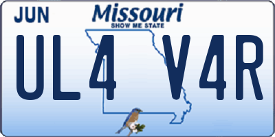 MO license plate UL4V4R