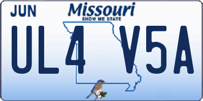 MO license plate UL4V5A