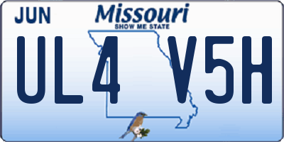 MO license plate UL4V5H