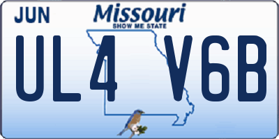 MO license plate UL4V6B