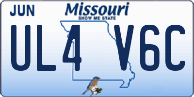 MO license plate UL4V6C