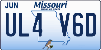 MO license plate UL4V6D