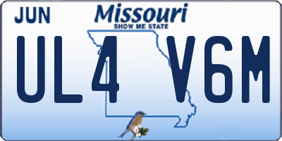 MO license plate UL4V6M