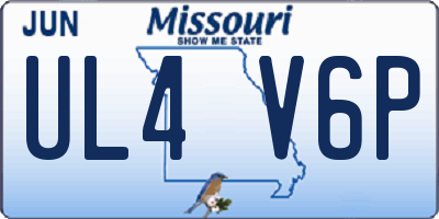 MO license plate UL4V6P