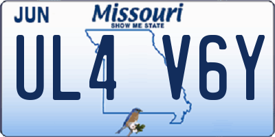 MO license plate UL4V6Y
