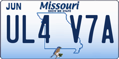 MO license plate UL4V7A