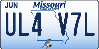 MO license plate UL4V7L