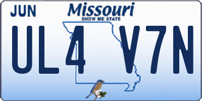 MO license plate UL4V7N