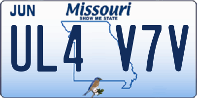 MO license plate UL4V7V